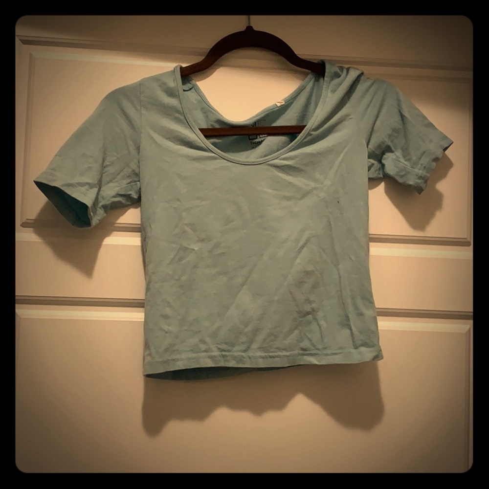 Light blue crop top